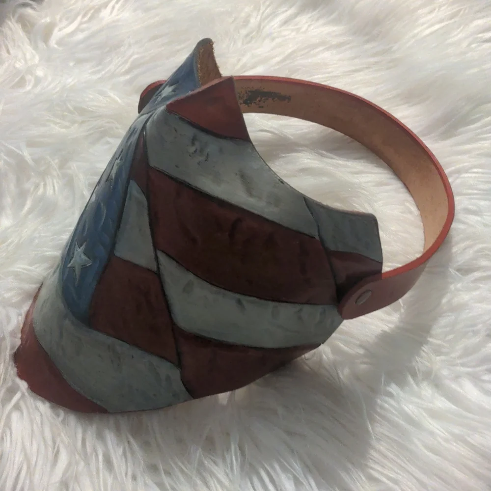 Handmade custom American flag face shield